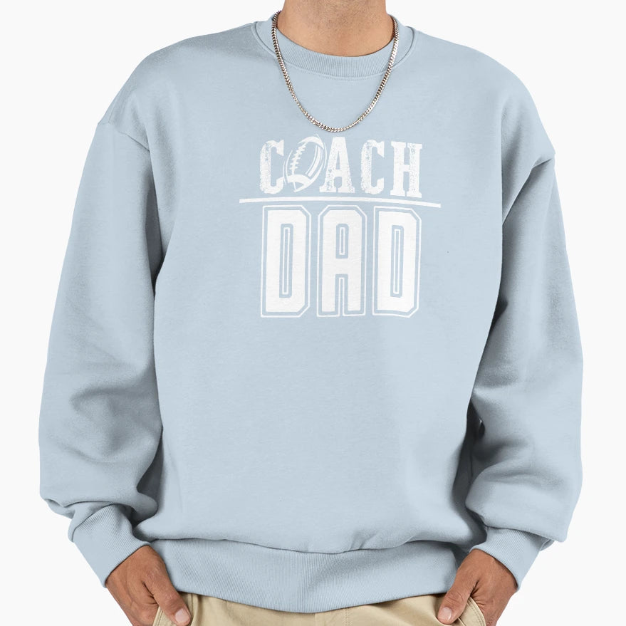 Coach Dad White Sweatshirt - Graphic Print for Adults - T-Shirt, Sweatshirt, Hoodie