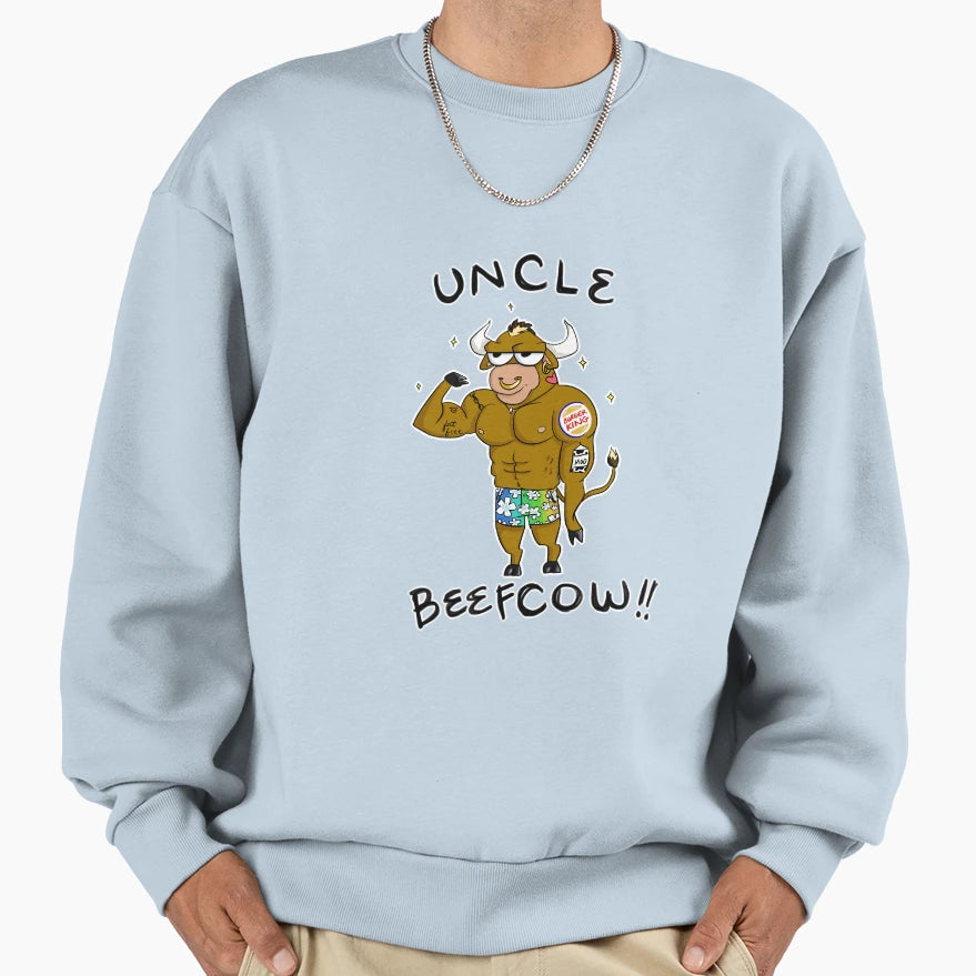 Uncle Beefcow Sweatshirt - Minimalist Print for Adults - T-Shirt, Sweatshirt, Hoodie