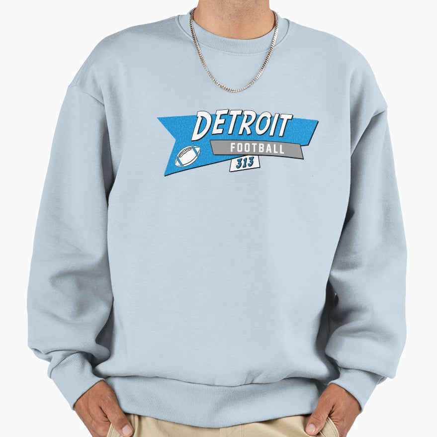 Detroit 90S Football Sweatshirt - Custom Art Print Men Women - T-Shirt, Sweatshirt, Hoodie