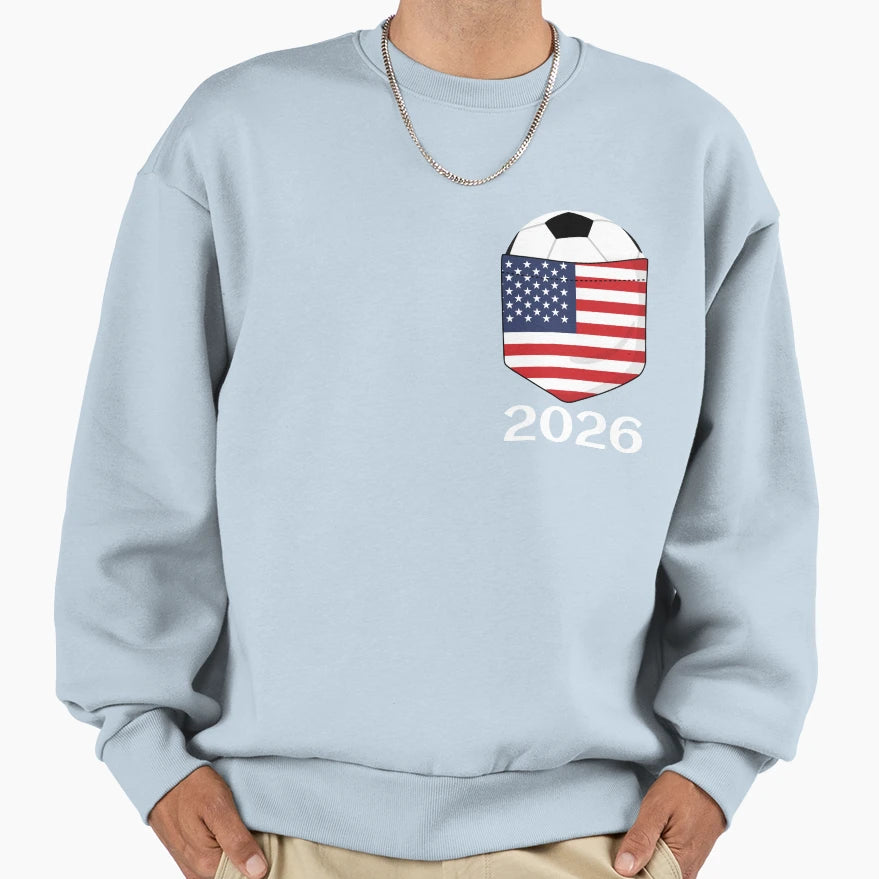 Soccer 2026 Usa Breast Pocket Sweatshirt - Trendy Graphic Men Women - T-Shirt, Sweatshirt, Hoodie