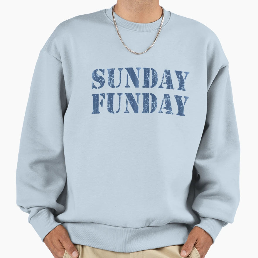 Sunday Funday Football Sweatshirt - Aesthetic Graphic Men Women - T-Shirt, Sweatshirt, Hoodie
