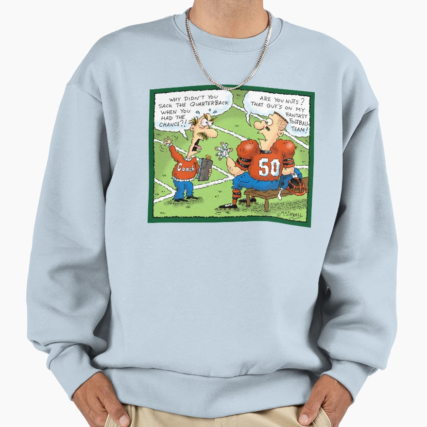 Fantasy Football Cartoon Sweatshirt - Graphic Print for Adults - T-Shirt, Sweatshirt, Hoodie