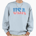 Usa Stars And Stripes Text Letters Sweatshirt - Graphic Print for Adults - T-Shirt, Sweatshirt, Hoodie