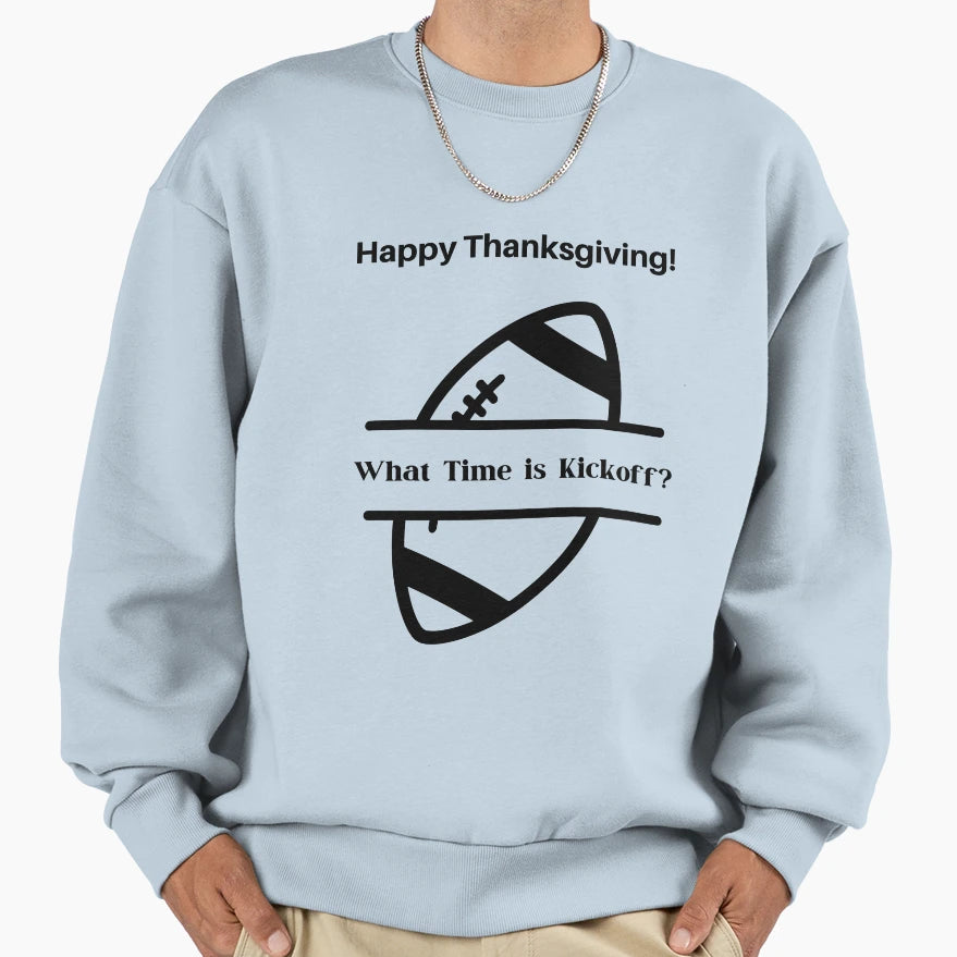 Funny Thanksgiving Football Fan Sweatshirt - Custom Art Print for Adults - T-Shirt, Sweatshirt, Hoodie