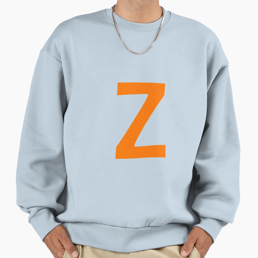 Orange Color Letter Z Sweatshirt - Graphic Print for Adults - T-Shirt, Sweatshirt, Hoodie