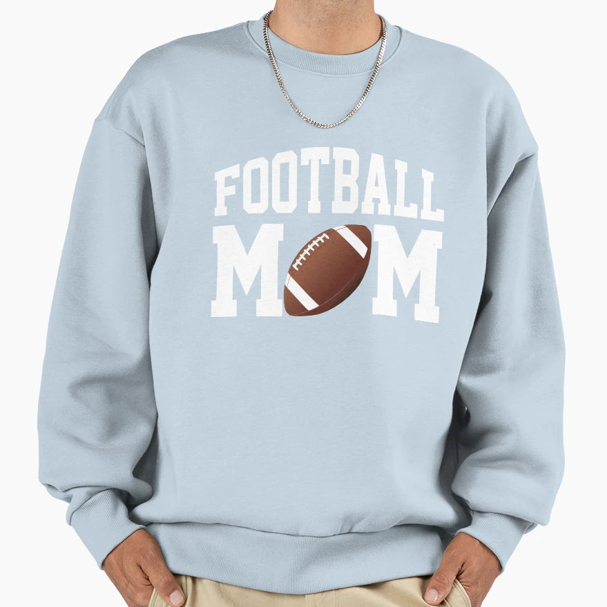 Fun Football Mom White Text Sweatshirt - Fun Novelty Design for Adults - T-Shirt, Sweatshirt, Hoodie