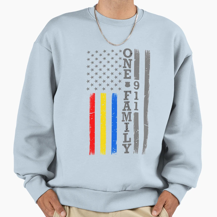 One Family Fire Police Dispatch Sweatshirt - Unique Graphic Unisex - T-Shirt, Sweatshirt, Hoodie
