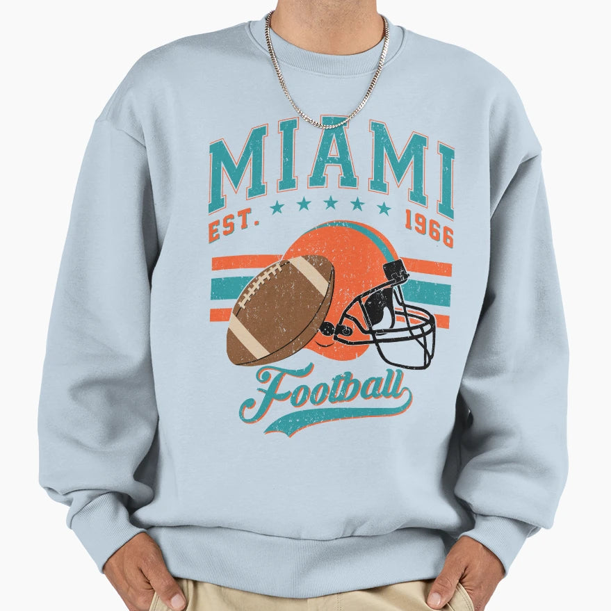 Miami Football Sweatshirt - Custom Art Print Unisex - T-Shirt, Sweatshirt, Hoodie