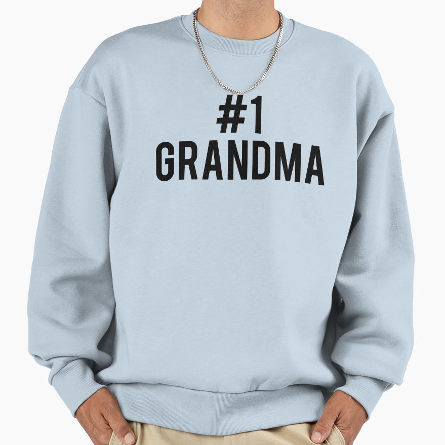 1 Grandma Grandparents Day Or Sweatshirt - Aesthetic Graphic for Adults - T-Shirt, Sweatshirt, Hoodie