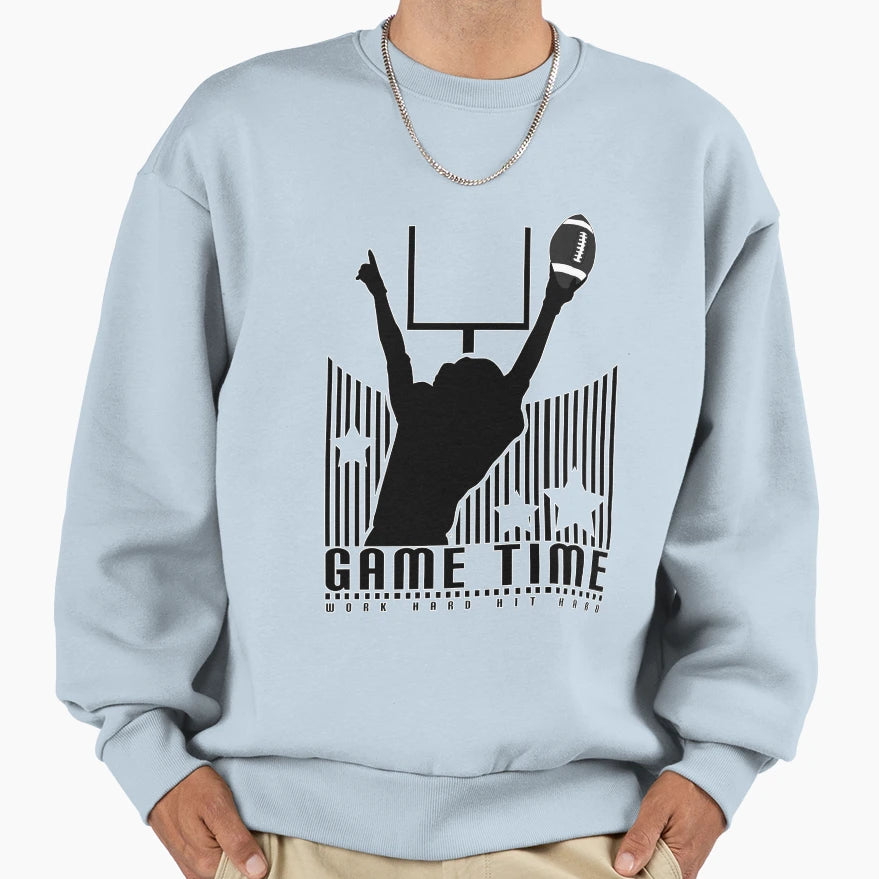 Game Time Football Purple Sweatshirt - Unique Graphic Men Women - T-Shirt, Sweatshirt, Hoodie