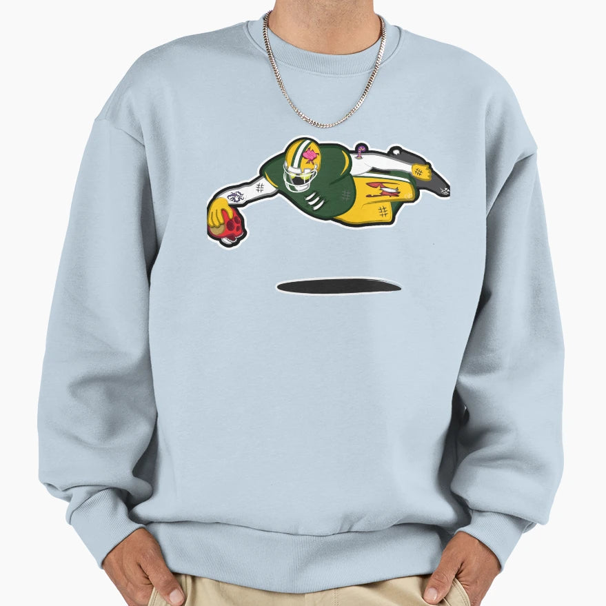 Zombie Football Player Green Bay W San Sweatshirt - Trendy Graphic Unisex - T-Shirt, Sweatshirt, Hoodie