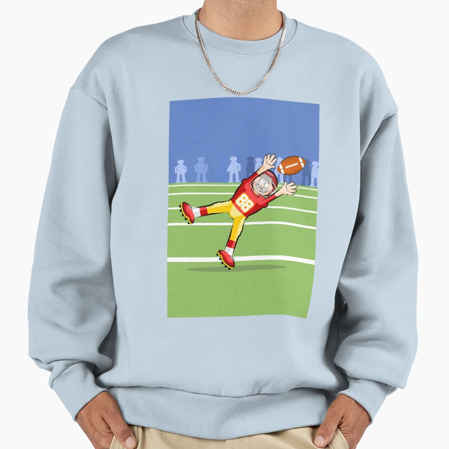 American Football Player Catching Ball Sweatshirt - Novelty Apparel Unisex - T-Shirt, Sweatshirt, Hoodie