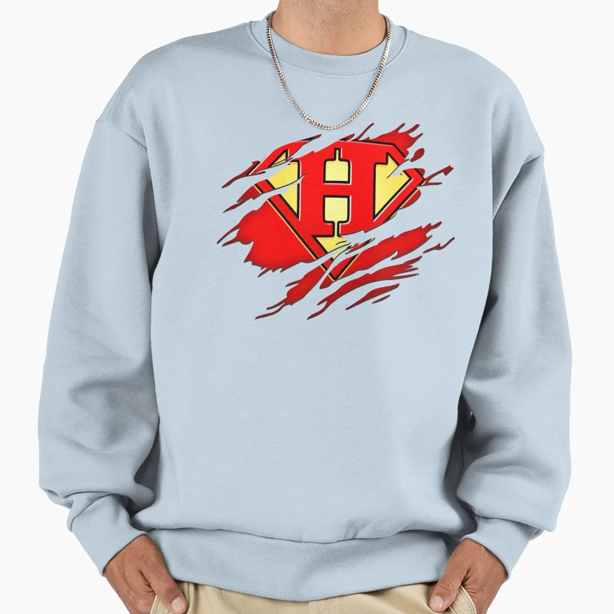 Letter H Super Hero Name Birthday Sweatshirt - Streetwear Style Unisex - T-Shirt, Sweatshirt, Hoodie