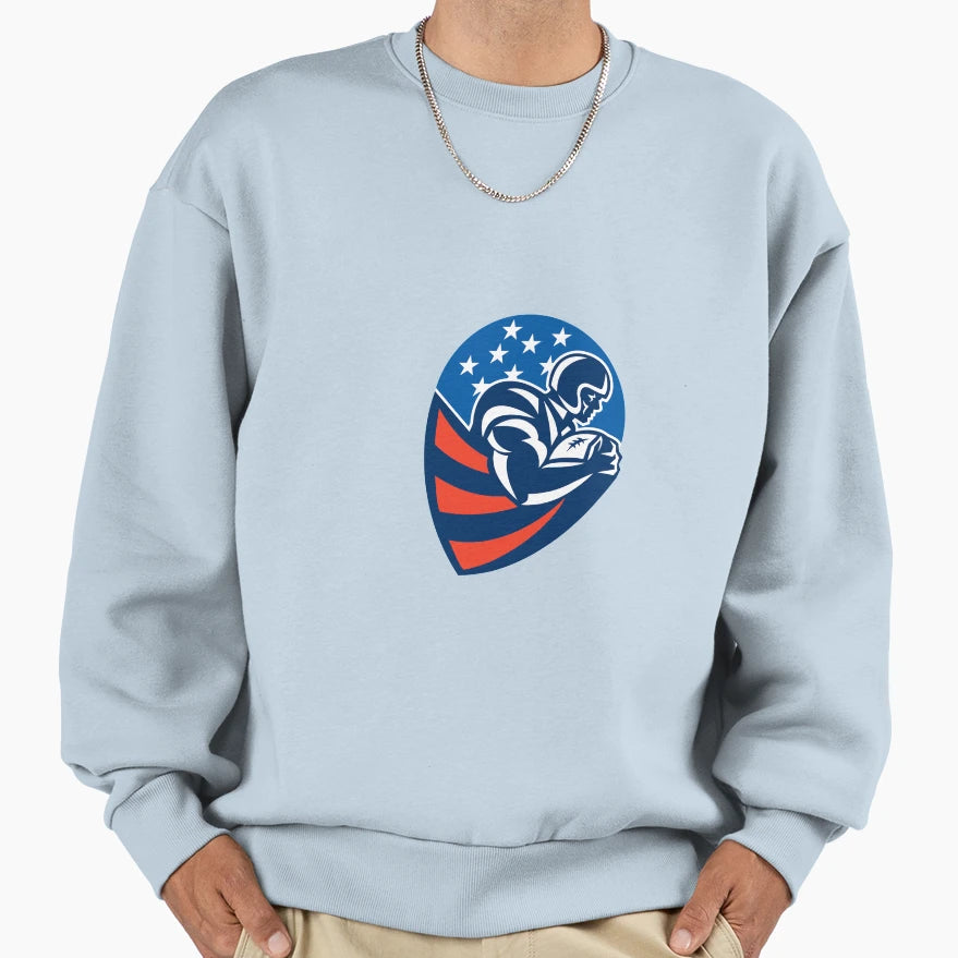 American Football Rushing Sweatshirt - Fun Novelty Design for Adults - T-Shirt, Sweatshirt, Hoodie