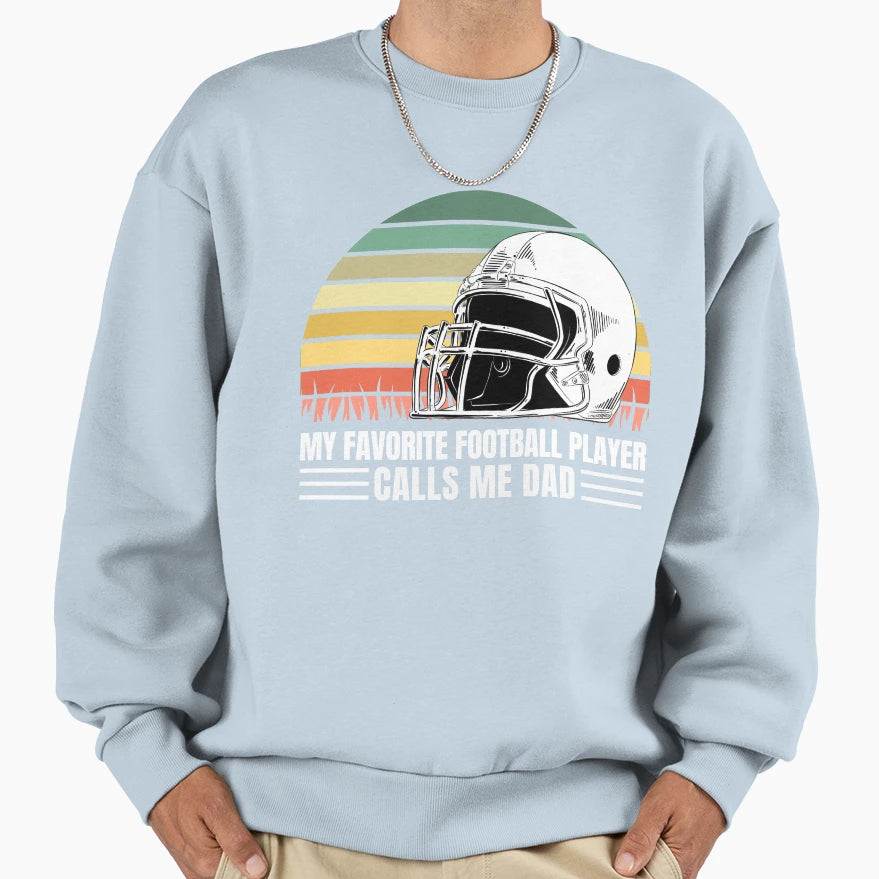 Football Player Dad Gift Sweatshirt - Minimalist Print for Adults - T-Shirt, Sweatshirt, Hoodie