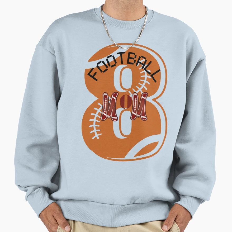 Football Mom Sweatshirt - Graphic Print Men Women - T-Shirt, Sweatshirt, Hoodie