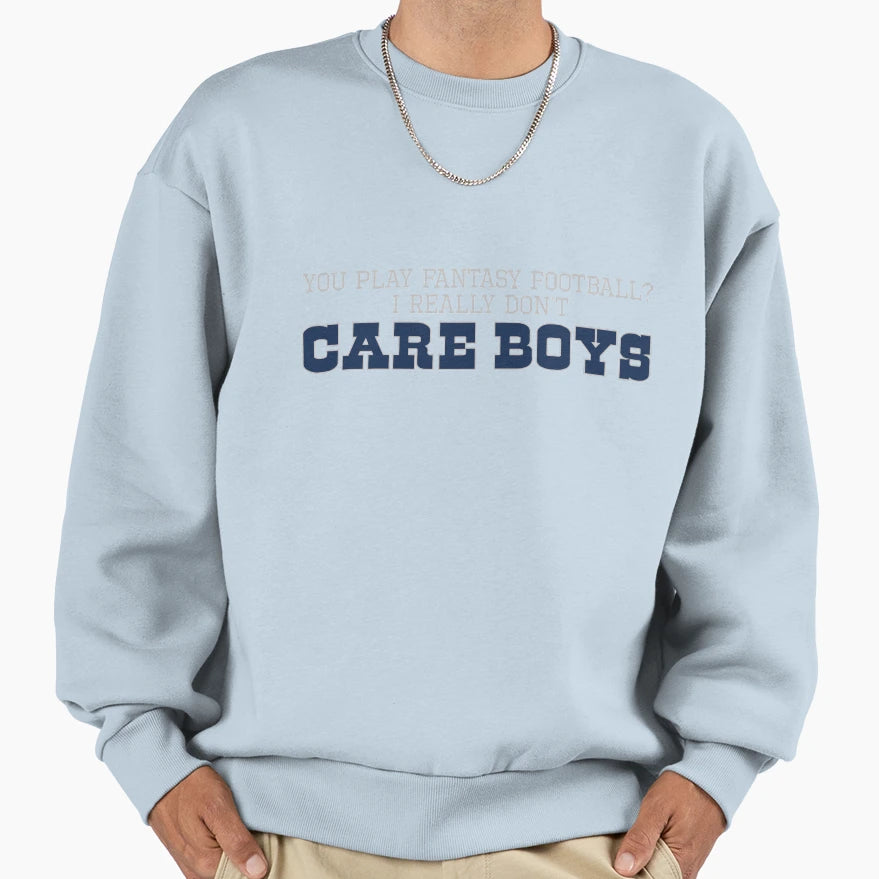 I Really Dont Care Silver Blue Sweatshirt - Minimalist Print for Adults - T-Shirt, Sweatshirt, Hoodie