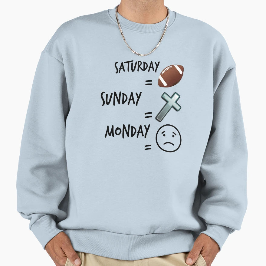 Like Football Love Jesus Hate Work Sweatshirt - Fun Novelty Design Unisex - T-Shirt, Sweatshirt, Hoodie