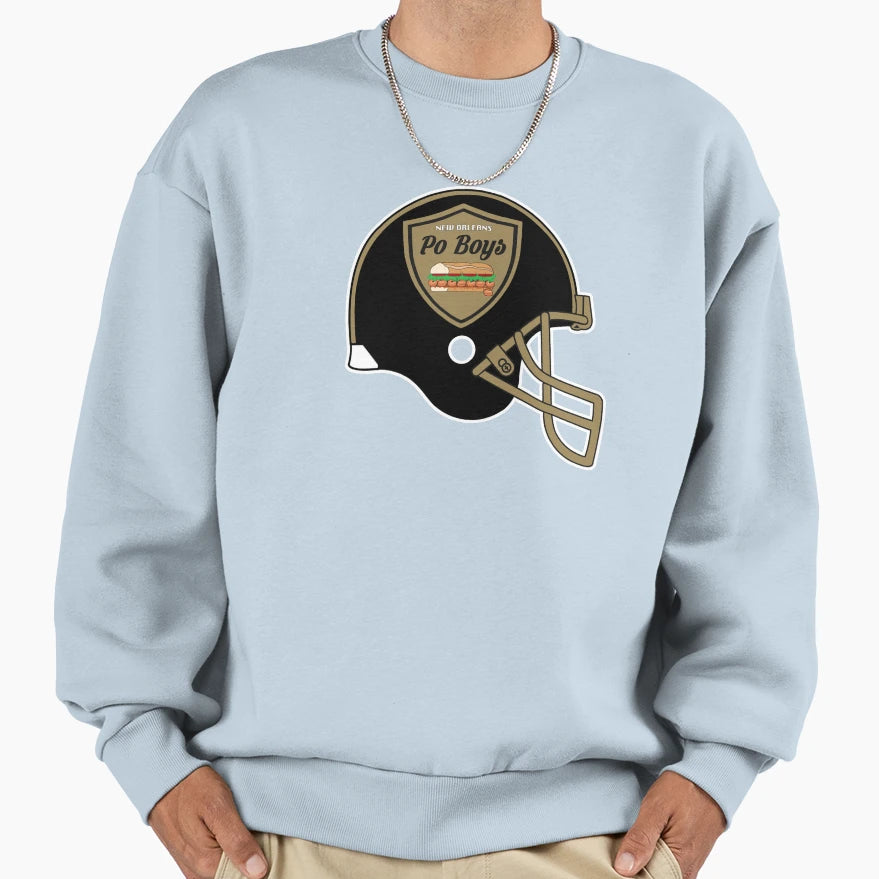 New Orleans Po Black Helmet Sweatshirt - Unique Graphic for Adults - T-Shirt, Sweatshirt, Hoodie