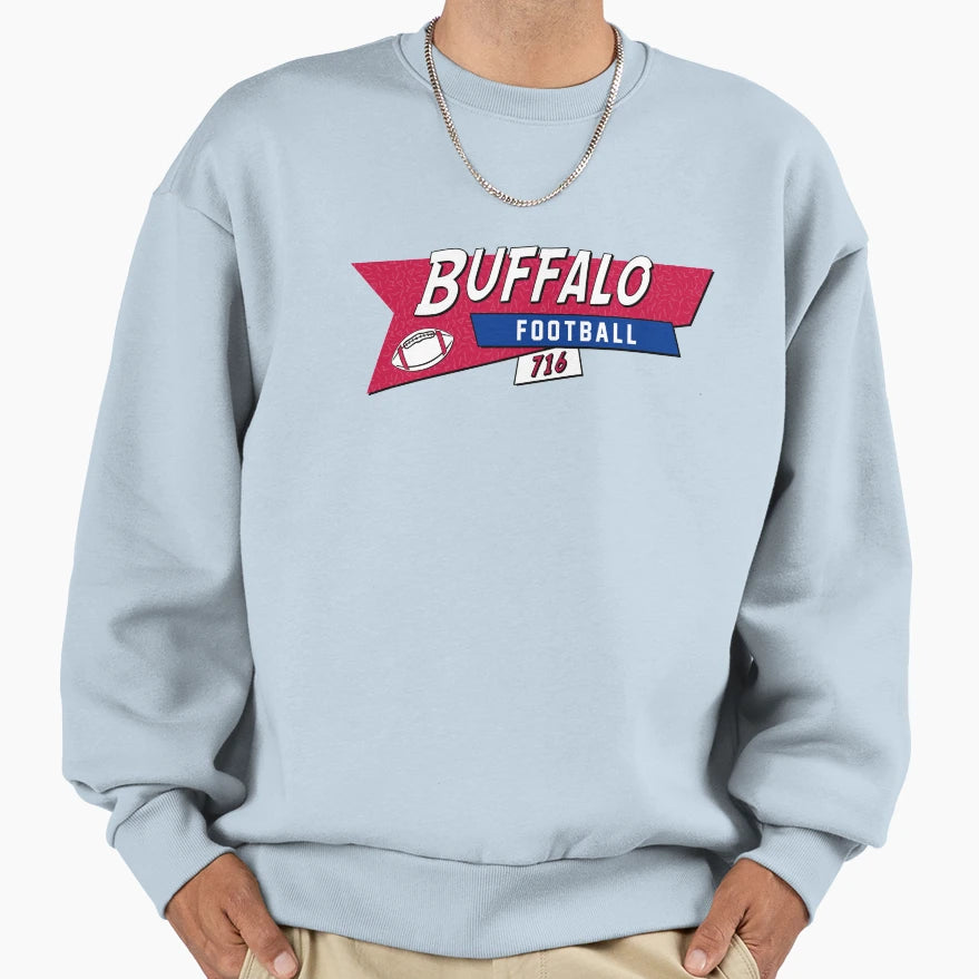 Buffalo 90S Football Sweatshirt - Graphic Print for Adults - T-Shirt, Sweatshirt, Hoodie