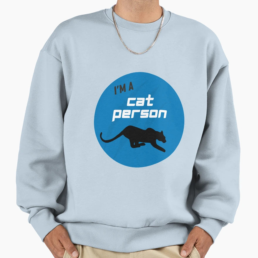 Im Cat Person Carolina Sports Sweatshirt - Novelty Apparel Unisex - T-Shirt, Sweatshirt, Hoodie