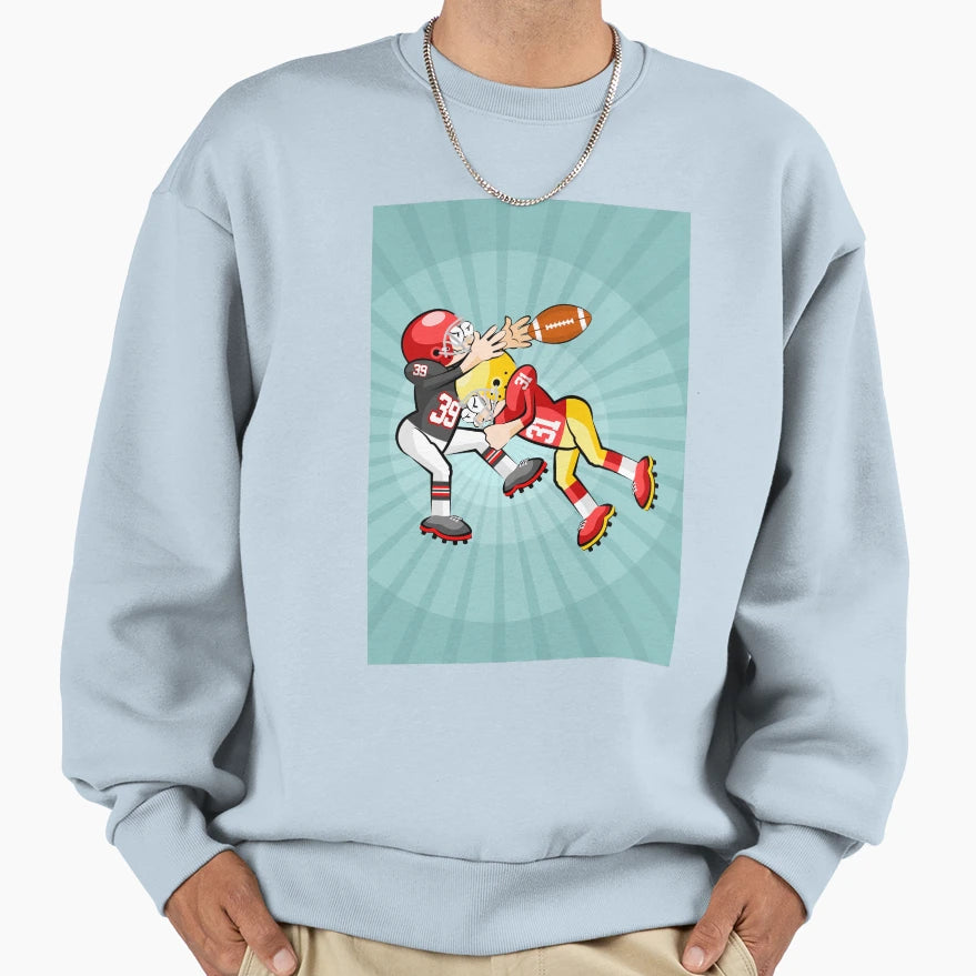 Football Player Receives Heavy Blow Sweatshirt - Trendy Graphic Unisex - T-Shirt, Sweatshirt, Hoodie