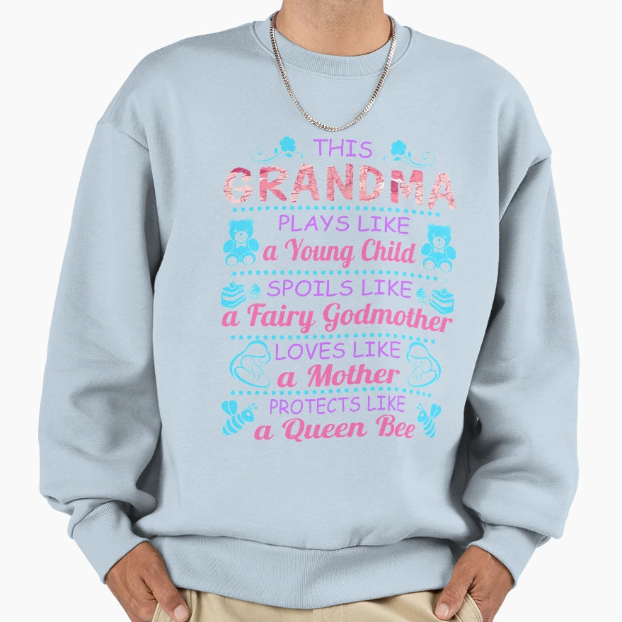 This Grandma Plays Like Young Sweatshirt - Custom Art Print for Adults - T-Shirt, Sweatshirt, Hoodie