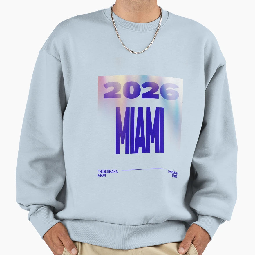 Modern Miami Blue Aura Gradient Sweatshirt - Novelty Apparel for Adults - T-Shirt, Sweatshirt, Hoodie