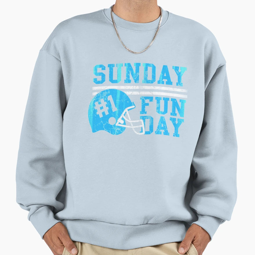 Sunday Funday Football Helmet Sweatshirt - Custom Art Print Men Women - T-Shirt, Sweatshirt, Hoodie