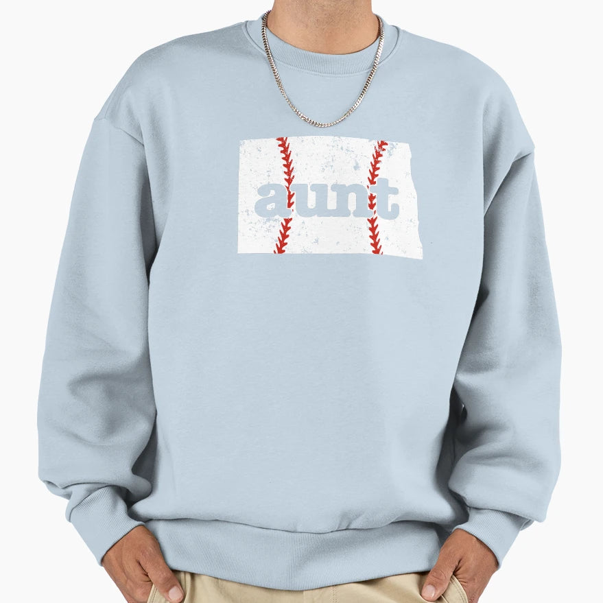 Aunt Baseball North Dakota Sweatshirt - Novelty Apparel Men Women - T-Shirt, Sweatshirt, Hoodie