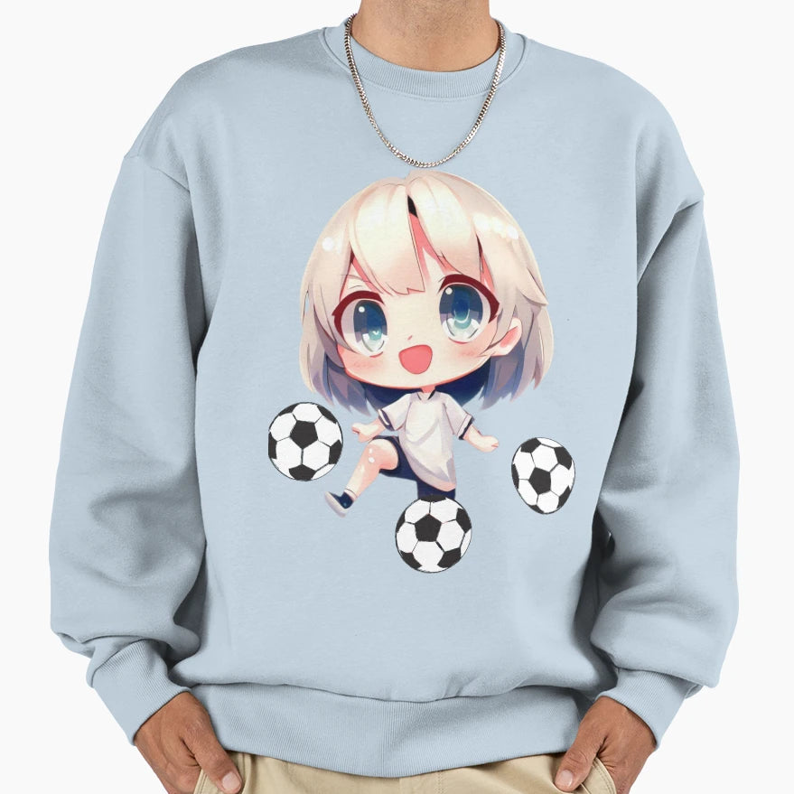 Chibi Soccer Anime Kawaii Sweatshirt - Custom Art Print for Adults - T-Shirt, Sweatshirt, Hoodie