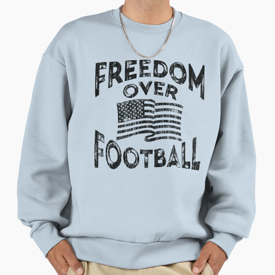 Freedom Over Football Sweatshirt - Minimalist Print for Adults - T-Shirt, Sweatshirt, Hoodie