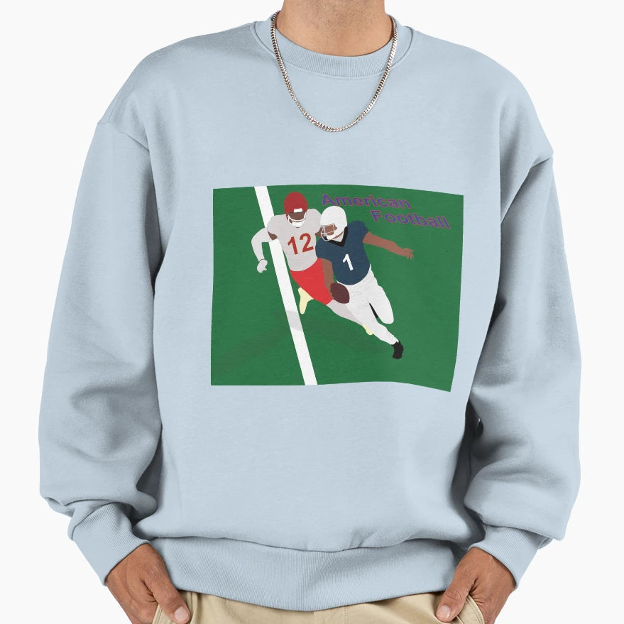 Players While Playing American Sweatshirt - Aesthetic Graphic for Adults - T-Shirt, Sweatshirt, Hoodie