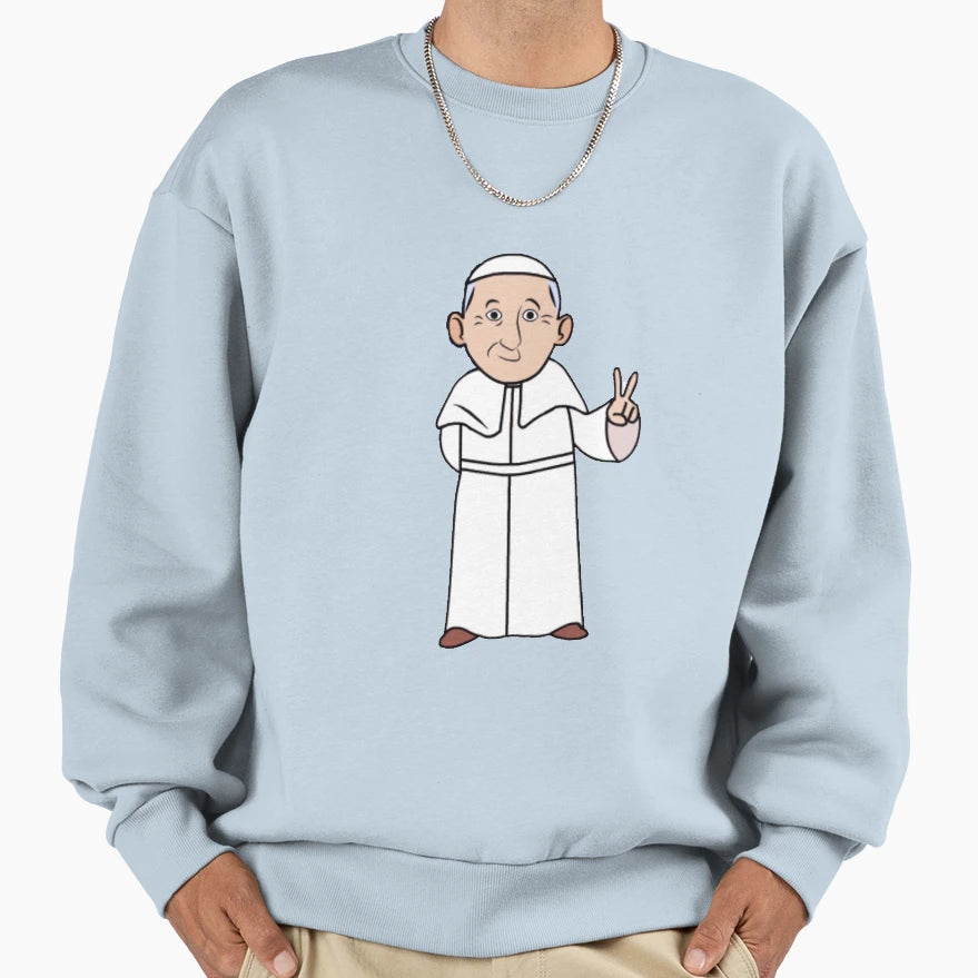 Pope Francis Sweatshirt - Minimalist Print for Adults - T-Shirt, Sweatshirt, Hoodie