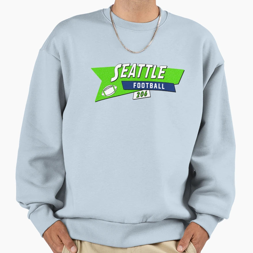 Seattle 90S Football Sweatshirt - Casual Everyday Wear for Adults - T-Shirt, Sweatshirt, Hoodie