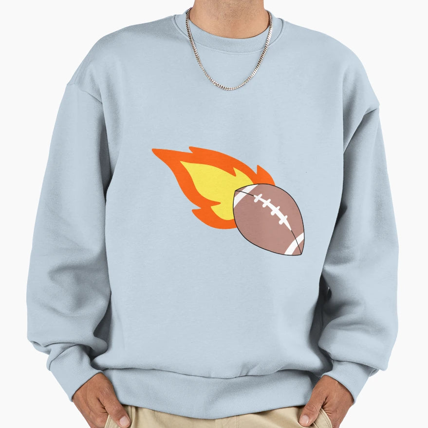 Flaming Football Sweatshirt - Novelty Apparel Men Women - T-Shirt, Sweatshirt, Hoodie