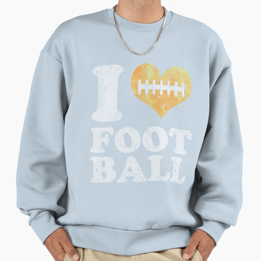 I Heart Football Sweatshirt - Graphic Print for Adults - T-Shirt, Sweatshirt, Hoodie