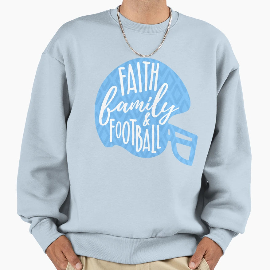 Faith Family Football Sweatshirt - Casual Everyday Wear Unisex - T-Shirt, Sweatshirt, Hoodie