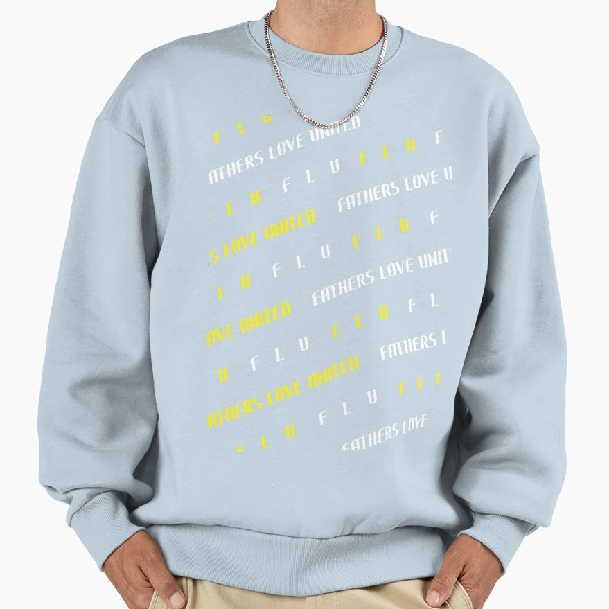 F L U Cross Stitch Sweatshirt - Aesthetic Graphic for Adults - T-Shirt, Sweatshirt, Hoodie