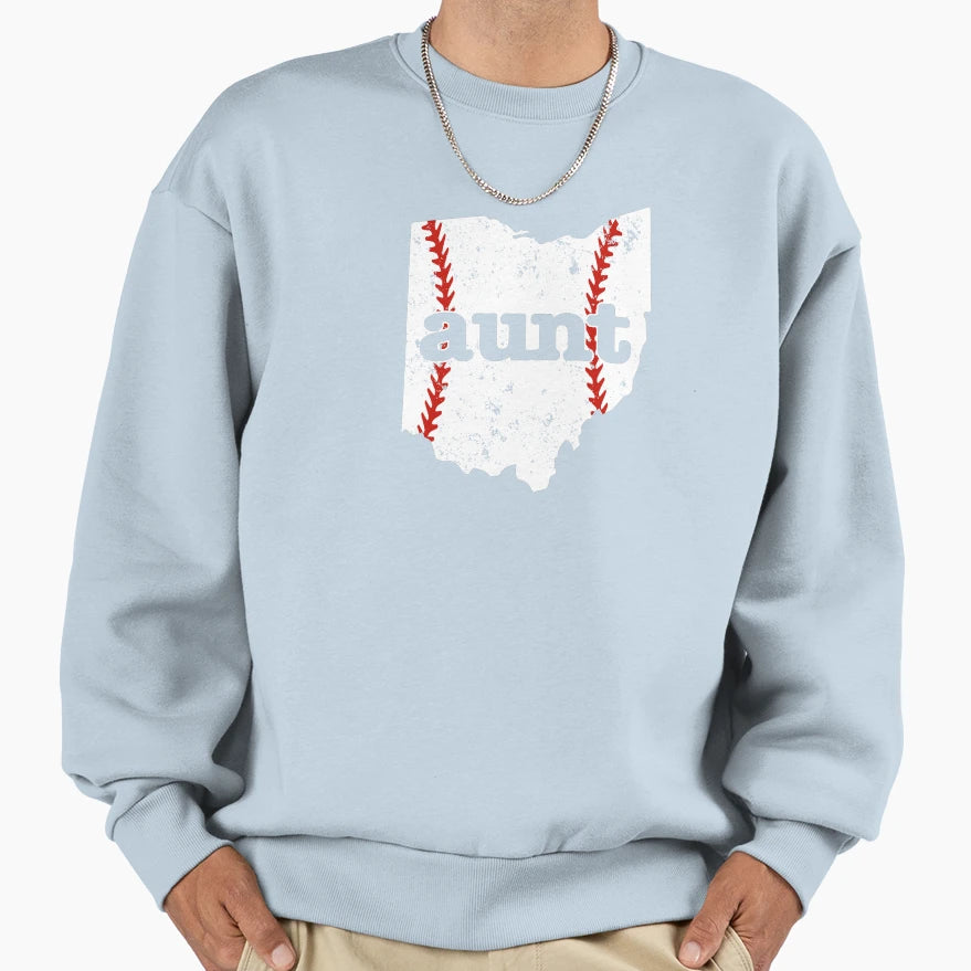 Aunt Baseball Ohio Fastpitch Aunt Sweatshirt - Custom Art Print Unisex - T-Shirt, Sweatshirt, Hoodie