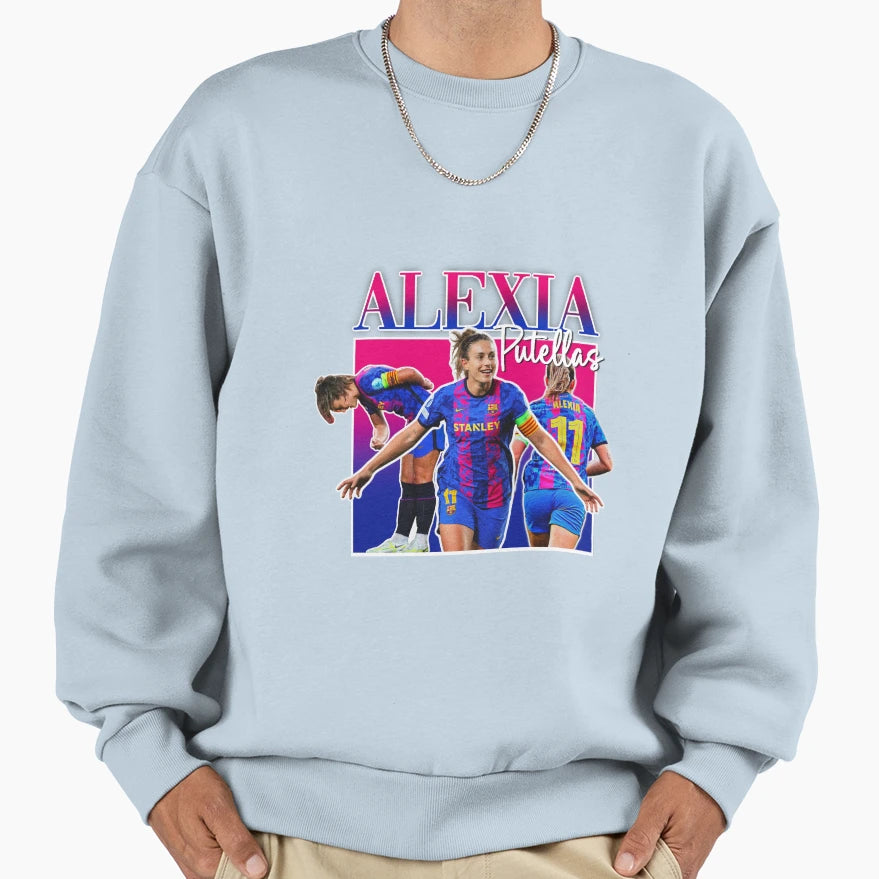 Alexia Putellas Homage 90S Barcelona Sweatshirt - Unique Graphic Unisex - T-Shirt, Sweatshirt, Hoodie