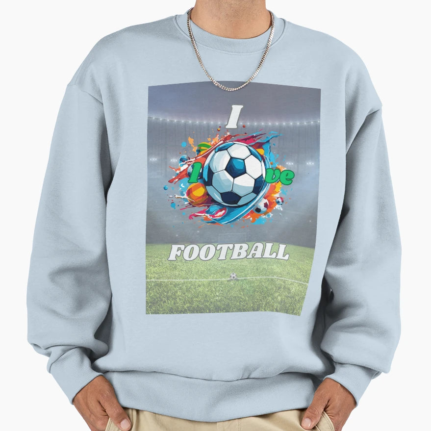 I Love Football Sweatshirt - Trendy Graphic for Adults - T-Shirt, Sweatshirt, Hoodie