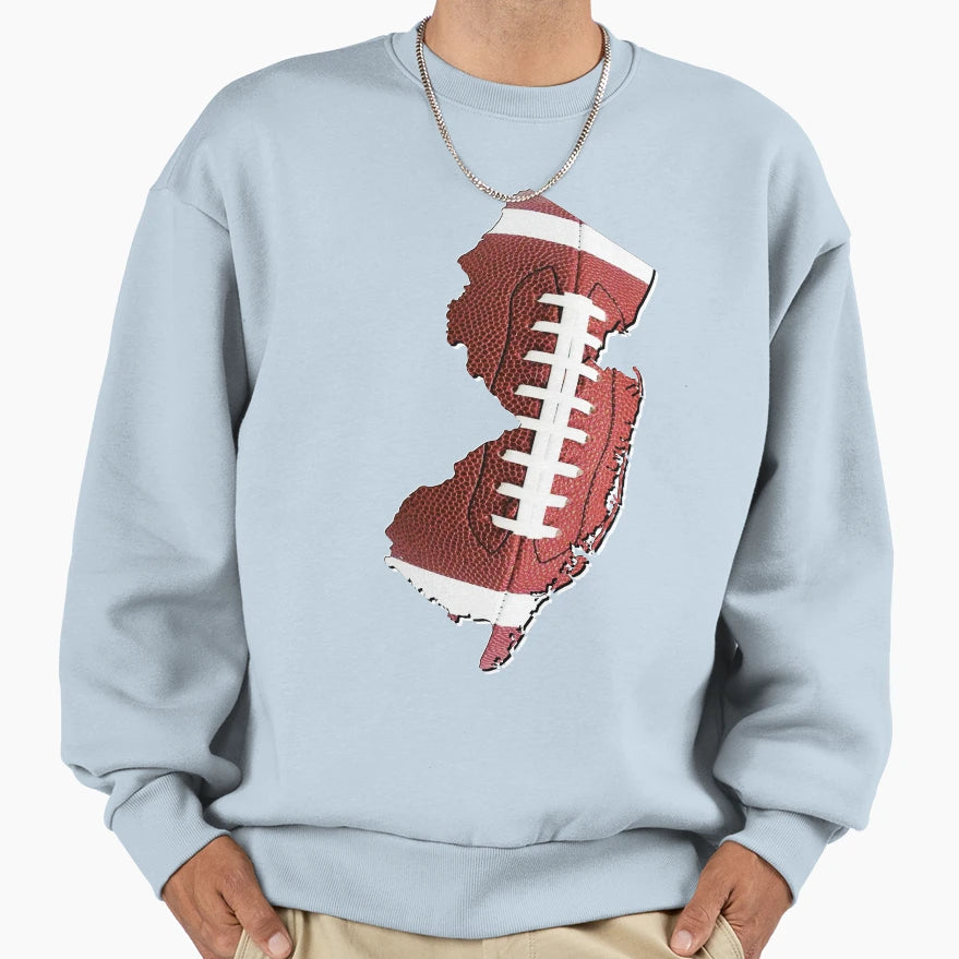 New Jersey Usa Map Real Football Sweatshirt - Trendy Graphic for Adults - T-Shirt, Sweatshirt, Hoodie