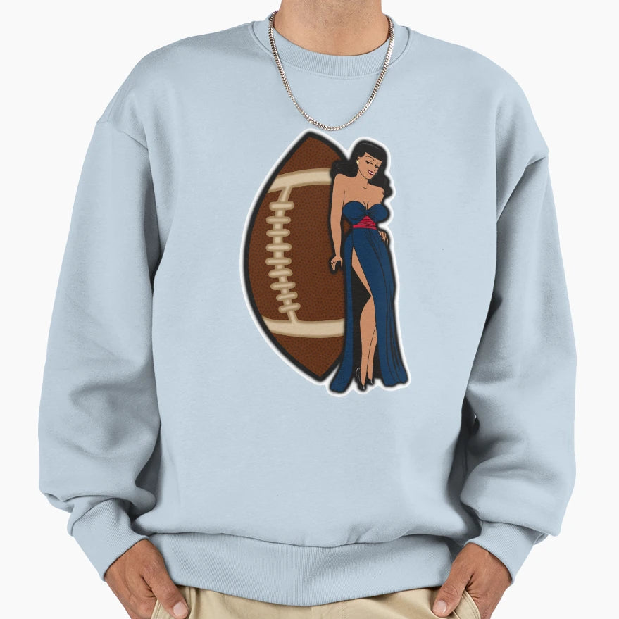 New England Football Babe Sweatshirt - Graphic Print Unisex - T-Shirt, Sweatshirt, Hoodie