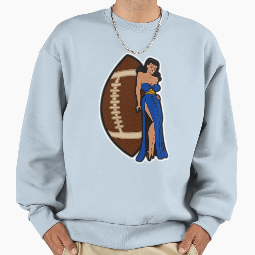 Los Angeles Football Babe Sweatshirt - Custom Art Print Men Women - T-Shirt, Sweatshirt, Hoodie