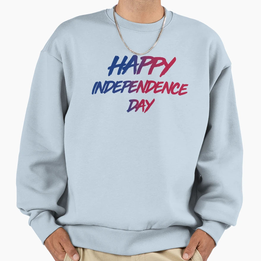 Happy Independence Day Patriotic Sweatshirt - Minimalist Print for Adults - T-Shirt, Sweatshirt, Hoodie
