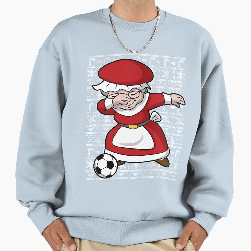 Dabbing Mrs Claus Soccer Football Sweatshirt - Minimalist Print Men Women - T-Shirt, Sweatshirt, Hoodie