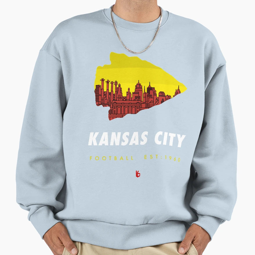 Kansas City Football Fan Sweatshirt - Trendy Graphic Unisex - T-Shirt, Sweatshirt, Hoodie