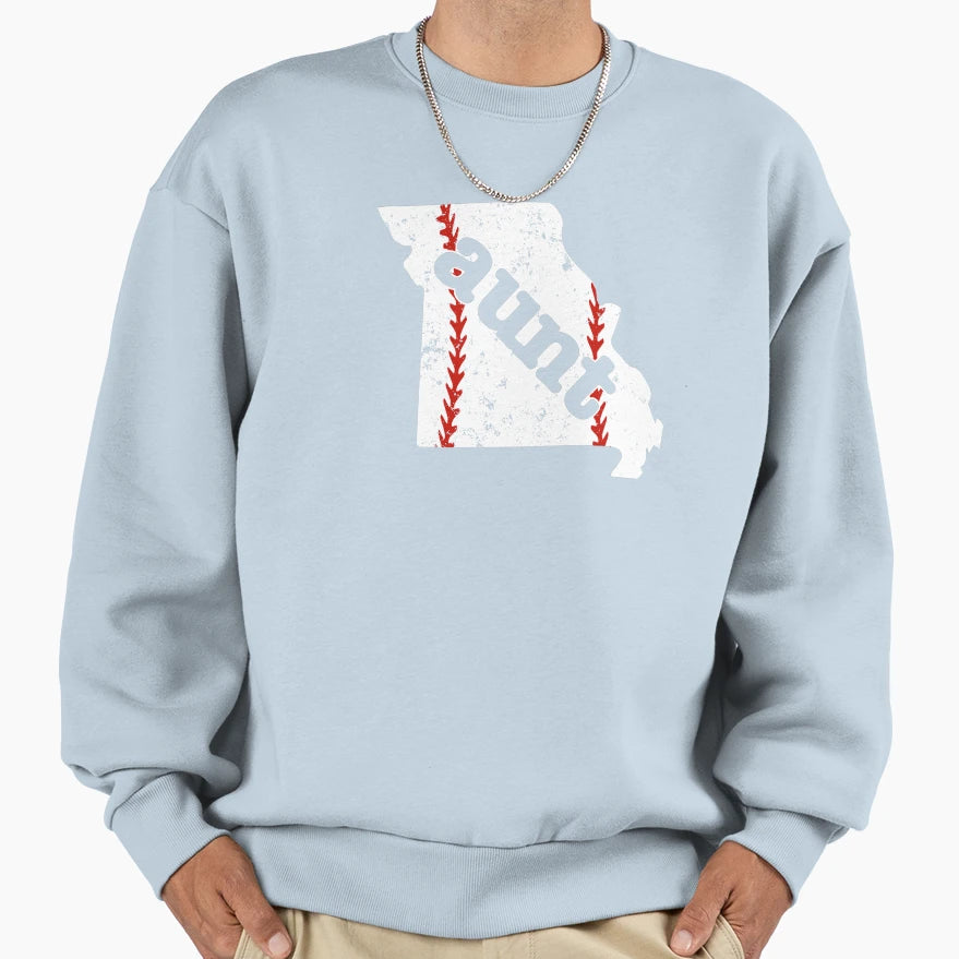 Baseball Aunt Missouri Fastpitch Sweatshirt - Trendy Graphic Men Women - T-Shirt, Sweatshirt, Hoodie