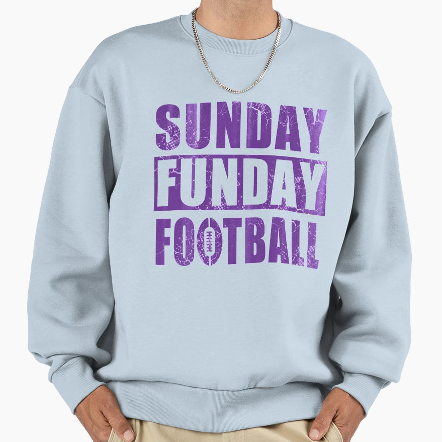 Sunday Funday Football Sweatshirt - Graphic Print Men Women - T-Shirt, Sweatshirt, Hoodie